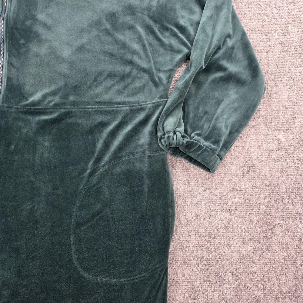 Anthropologie Sweater Dress Womens Medium Green Velour Saturday Sunday 1/4 Zip - Picture 15 of 16